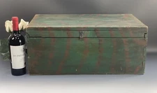 Antique Painted Pine Wood Trunk Box Painted W/Dovetail Corners