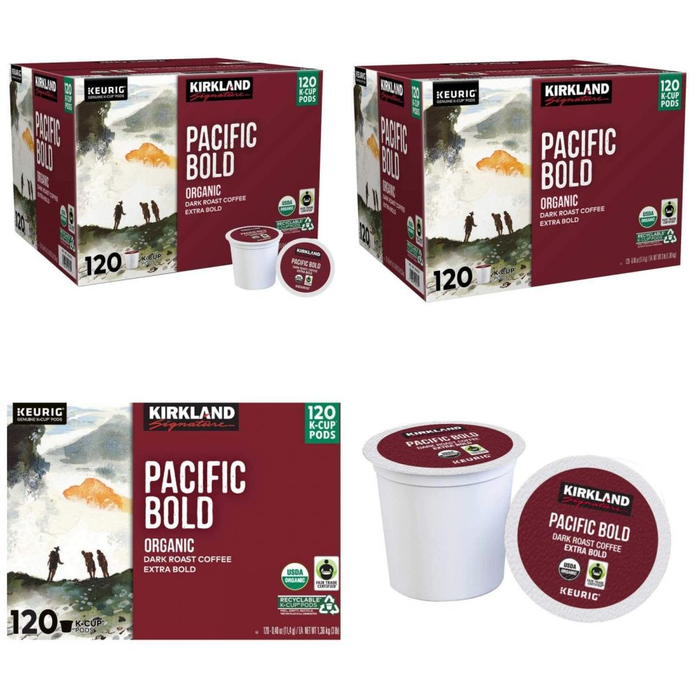 Kirkland Signature Pacific Bold Coffee, Dark, 120 KCup 120 Count (Pack
