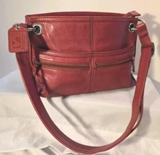 Vintage SAPRANO Genuine Leather Purse Red Very Soft Leather Good Condition 