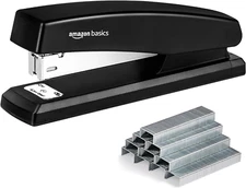 Basics Stapler with 1000 Staples, Office Stapler, 25 Sheet Capacity, Non-Slip, B