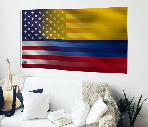 3x5 ft Colombian American Hybrid Flag - 100% Polyester w/ Brass Grommets - Picture 4 of 10