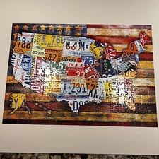 Buffalo Games “Road Trip USA “ License Plates 300 Large Piece Jigsaw Puzzle