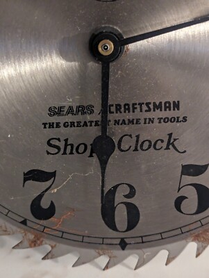 SEARS ROEBUCK AND CO. Craftsman SAW BLADE SHOP CLOCK Not Working