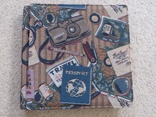 SUPER Creative Memories 12 x 12 fabric / tapestry scrapbook w/ camera, passport