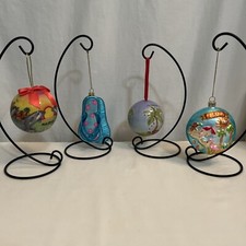 Island Tropical Christmas Tree Ornaments Lot of 4 Beach Ocean Coastal Themed
