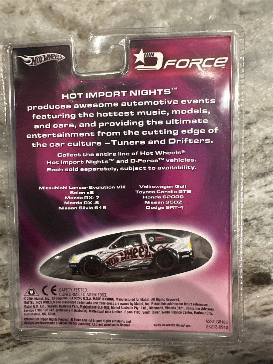 Hot Wheels TOYOTA COROLLA GTS D-FORCE HIN (HOT IMPORT NIGHTS) 1:50