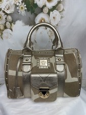 GIANNI VERSACE PONY HAIR gold leather trimmed SNAP OUT OF IT bag Gorgeous $3995