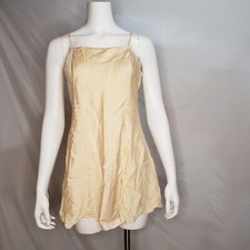 Victoria's Secret 100 Silk Chemise Slip Medium Gold High Neck