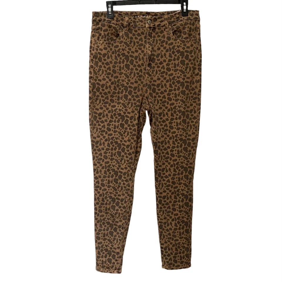American Eagle Leopard Jeans 12 Curvy Super Hi-Rise Jegging Next Level Stretch