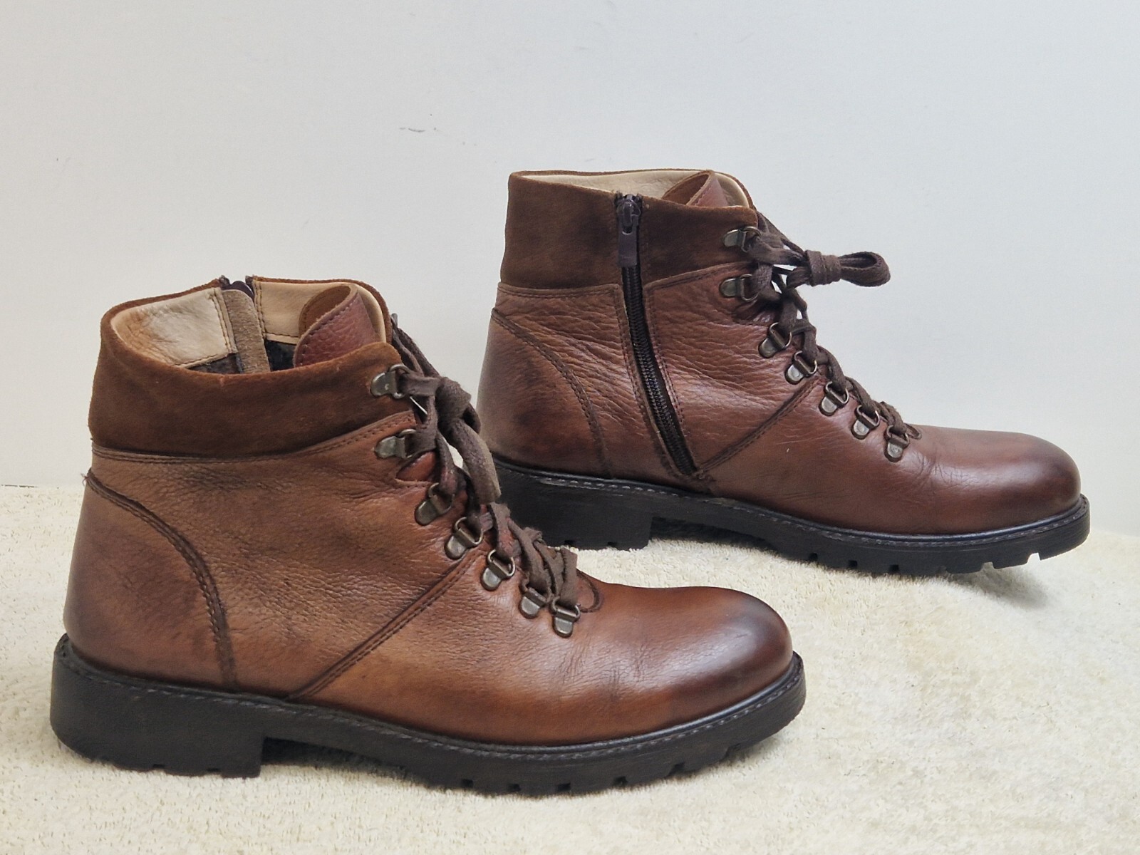 Jones Bootmaker mens ankle Boots Leather Brown Zip UK 8 EU 42 eBay