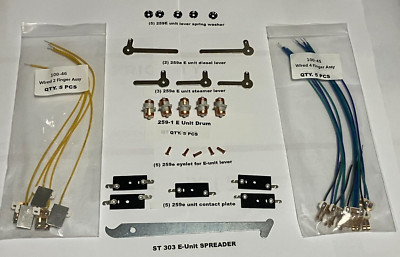 5 Lionel E unit kits 2&4 wired fingers w/shield 100-45 & 100-46 & 5 259E drums