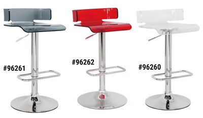 ACME Rania Grey Red Clear Acrylic Chrome Finish Swivel