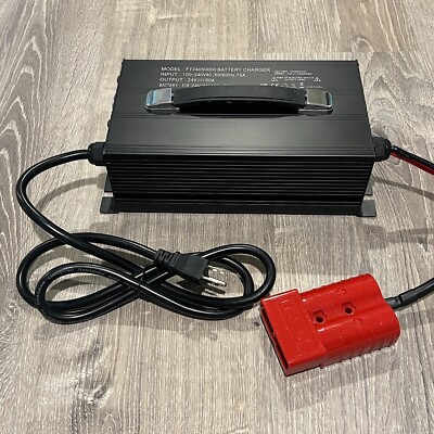 24V 50 Amp Pallet Jack/Lift Battery Charger w/ Red SB 350A Heavy Duty Connector