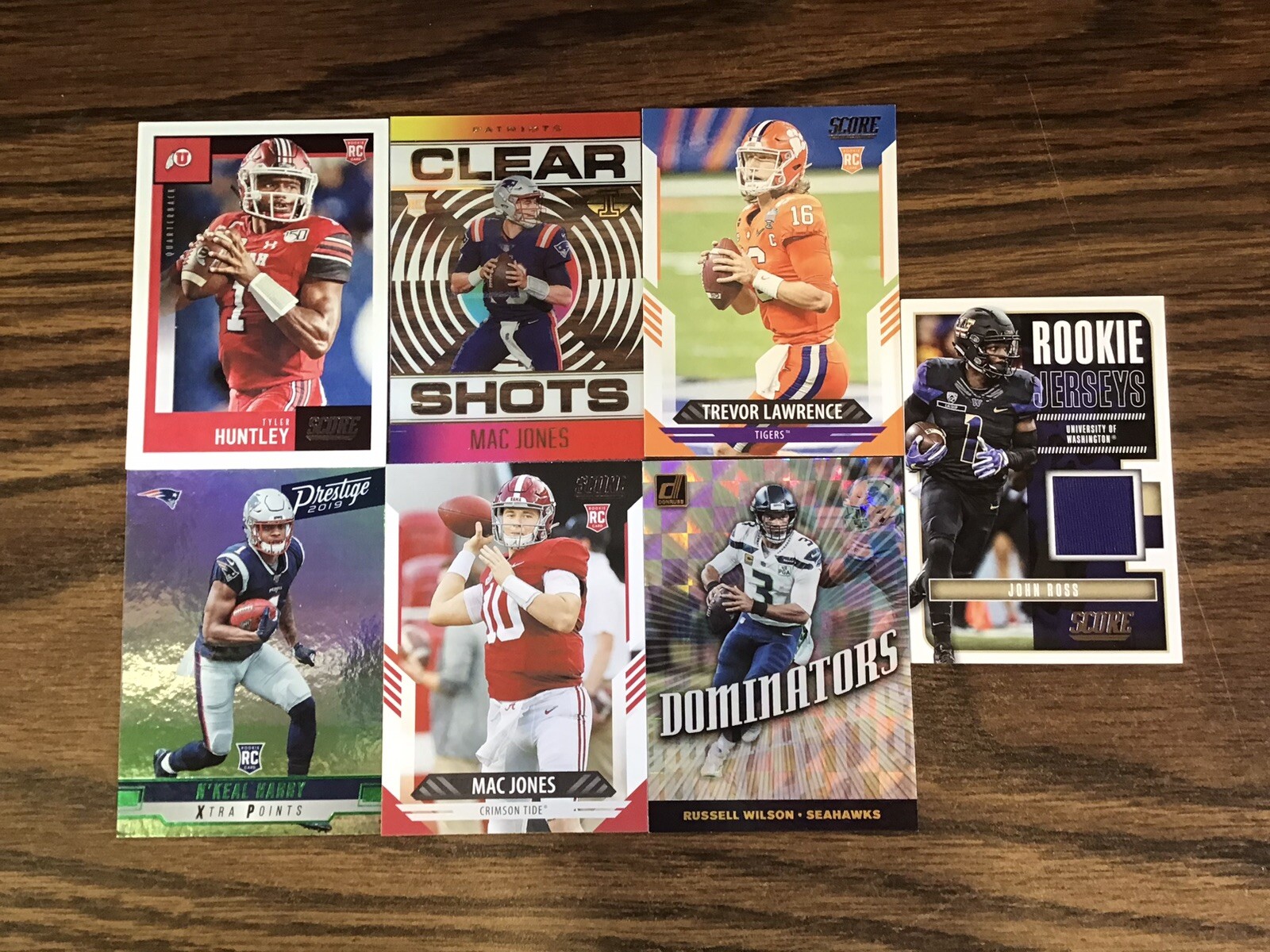 NFL Lot of 7 Football Cards Mac Jones Trevor Lawrence Wilson Rookie Jersey