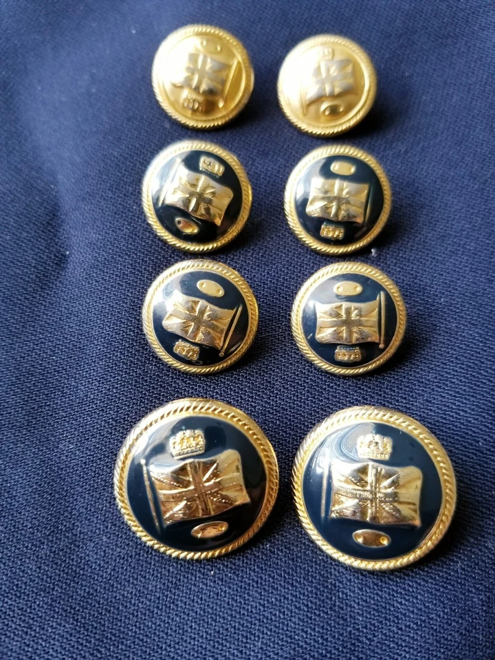 British flag UK crown Gold Enamel set 20mm 15mm Blazer Replacement Button HTF - Image 2 of 4