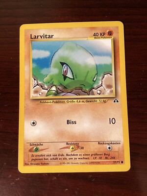 Larvitar 57/75 Neo Discovery Pokemon Card GERMAN