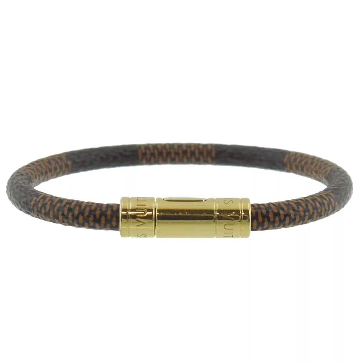 Louis Vuitton Keep It Bracelet Damier Ebene in Canvas with Gold