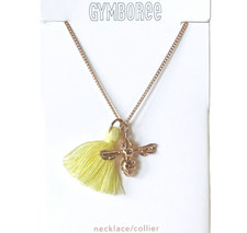 Girl's Necklace Bee Pendant Gold Tone Yellow Tassel Gymboree Fashion Gift NWT