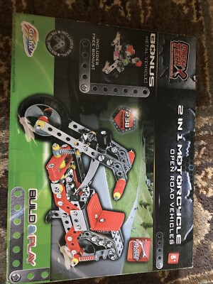 Grafix Metal Tech Build & Play  2 IN 1 Motorcycle Open Road Vehicle