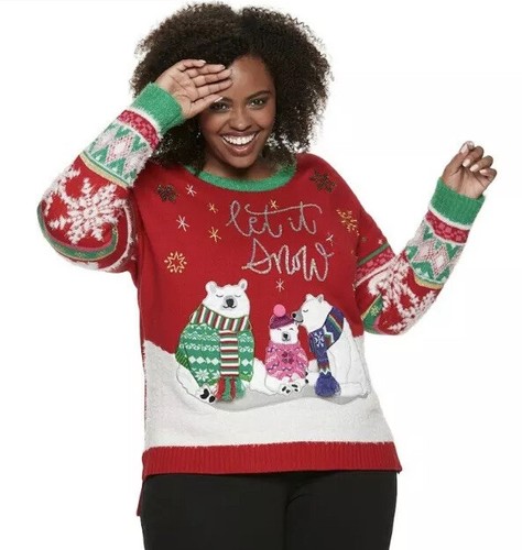 United States Sweaters Women Plus 1X Christmas Animal Sweater Red Polar  Bear $54 | eBay