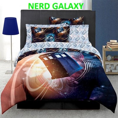 Doctor Who Tardis Twin Comforter Bed In A Bag Flat Fitted Sheet