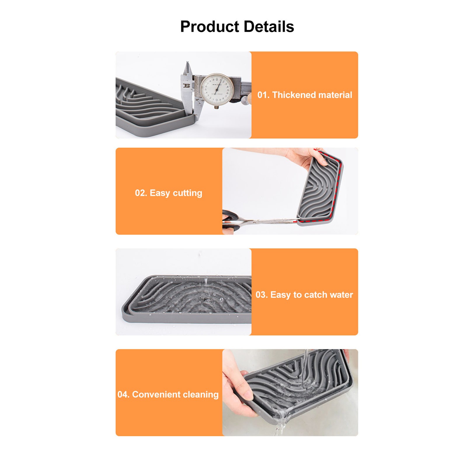 2Pcs Silicone Refrigerator Drip Catcher Tray Clean & Reusable For Bucket
