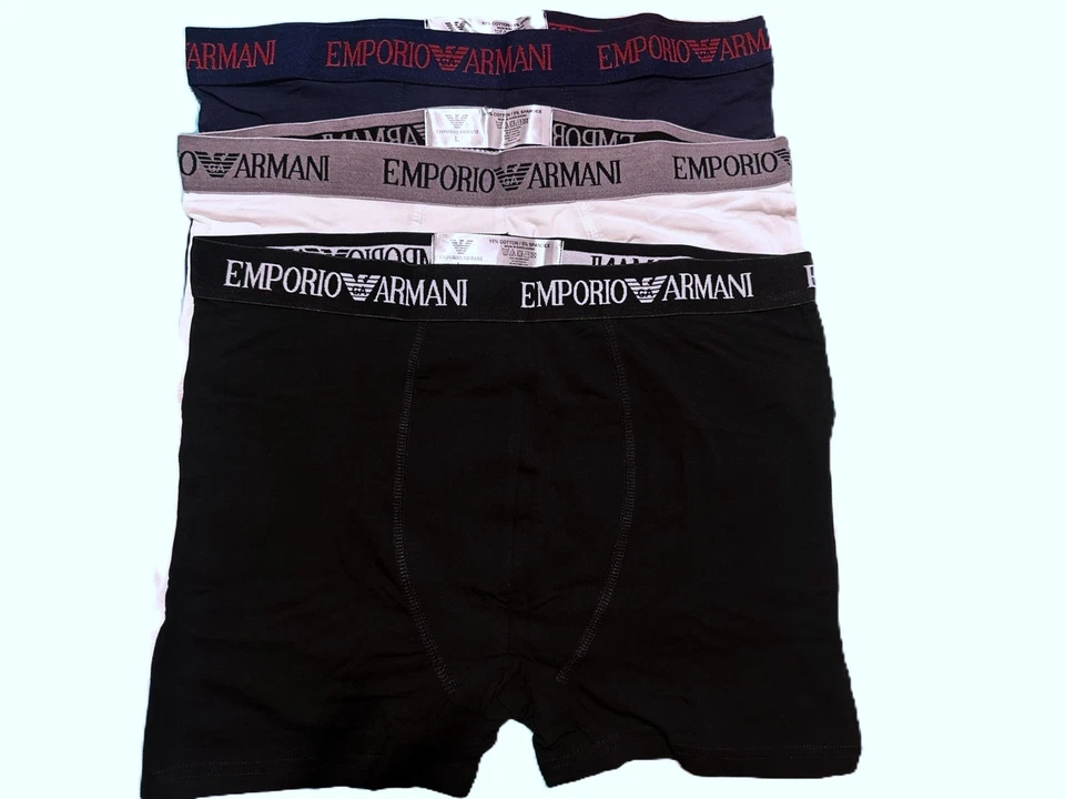 Paquete de 3 calzoncillos boxer para hombre Emporio Armani algodón elástico M,L,XL,XXL Foto 2 de 4