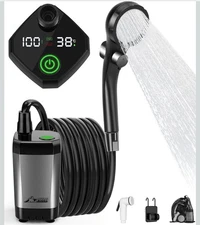 Wadeo Portable Camping Shower 6000mAh Rechargeable Pump Outdoor Electric Display