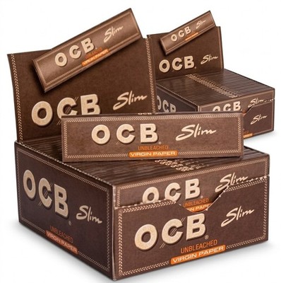 OCB Brown King Size Slim Blättchen & Tips - 2 Boxen x 32 Stück Produktbündel
