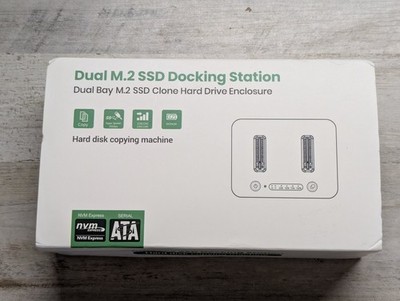 Dual M.2 SSD Docking Station NVMe SATA Clone Hard Drive Duplicator 8TB