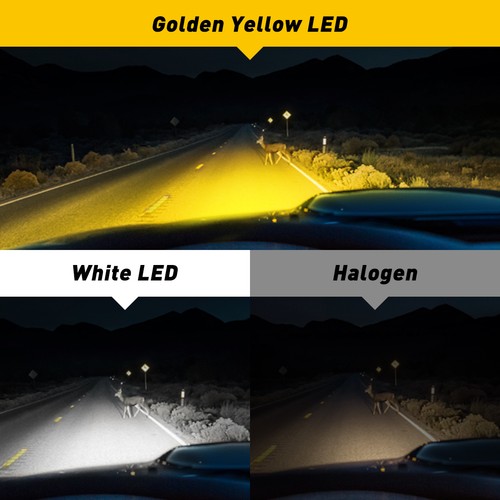 2X H11 H8 LED Headlight Fog Light Bulbs Kit 3000K Golden Yellow High Low Beam I9 - Picture 6 of 13