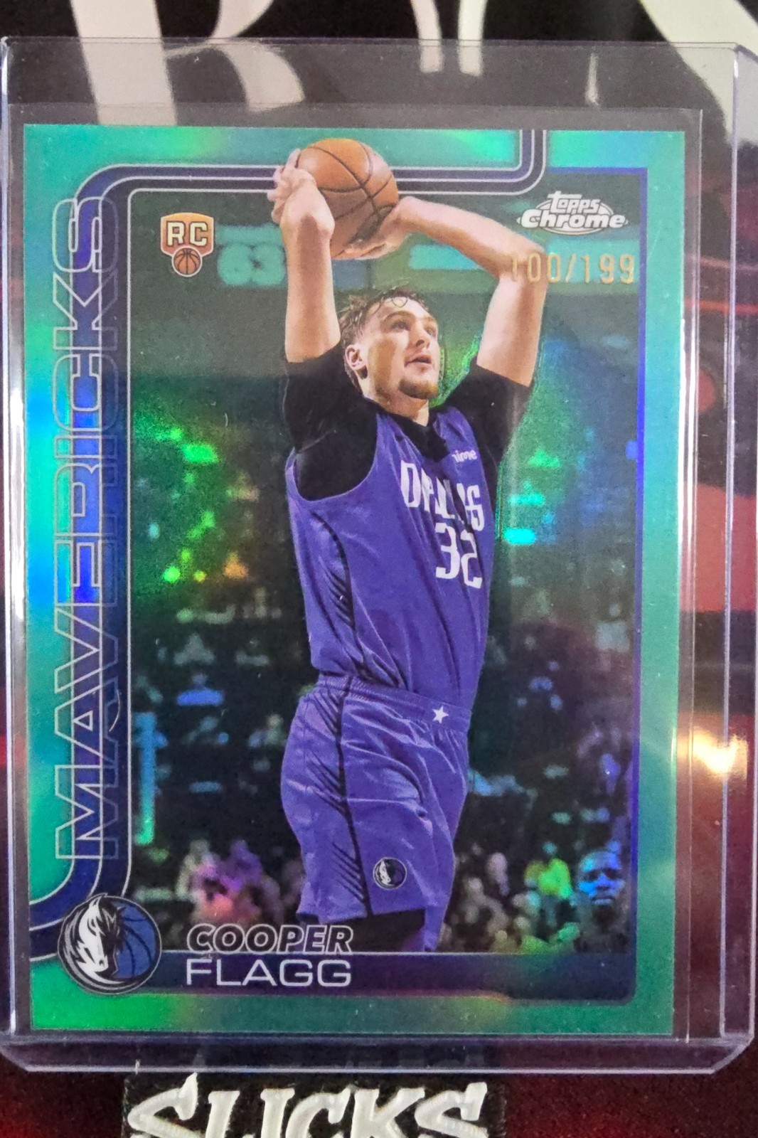 2025-26 Topps Chrome Basketball #251 Cooper Flagg Rookie Aqua Refractor /199 RC