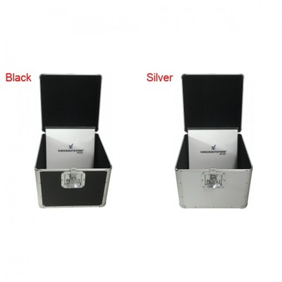 CheckOutStore Aluminum 12'' LP Vinyl Record Storage Box (Holds 100 Records)