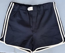 Vintage 1950s Mcgregor Swim Trunks Cabana Shorts Black With White Piping Size 38