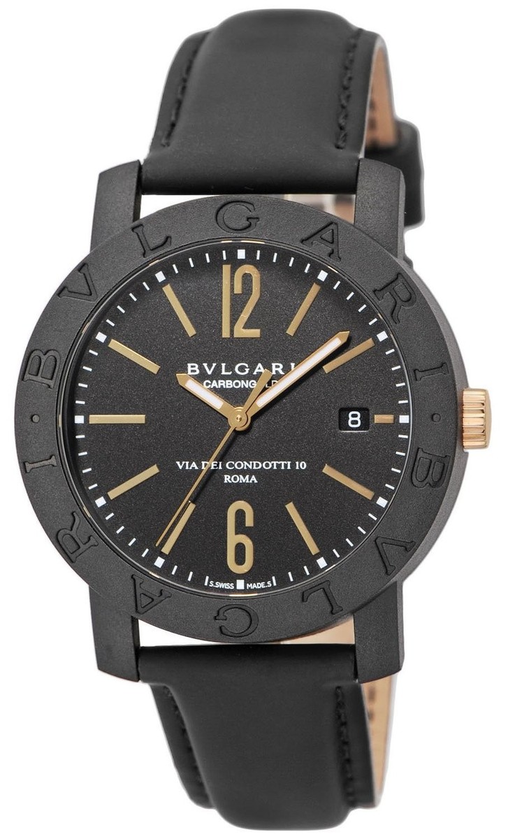 BVLGARI BBP40BCGLD Carbon Gold Black Automatic Men's Watch New in