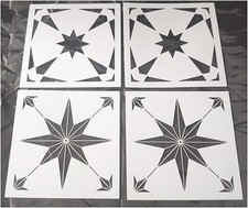 4Pcs Reusable Tile Stencils 12x12, Concrete Stencil for Patio, Large 12x12