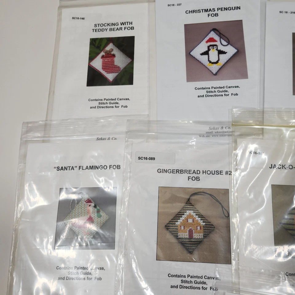 Sekas & Co Lot of 11 Painted Canvas Cross Stitch Needlepoint Pattern FOB - Image 2 of 4