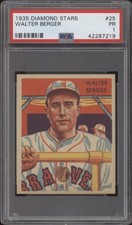 1934 DIAMOND STARS WALLY BERGER 25 POOR R327 EYE APPEAL PSA 1 BOSTON BRAVES