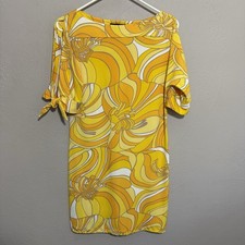 Trina Turk Sz XS Vinet Sea Anemone Yellow Split Sleeve Jersey Dress