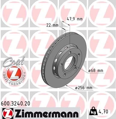 2x BRAKE DISC 600.3240.20 FOR VW AUDI A4/S4 AZM 2.0L AWM 1.8L AVF 1.9L 4cyl 2.3L - Image 2 of 4