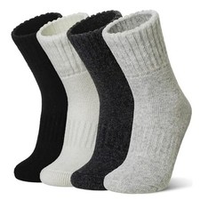 Kids Merino Wool Socks Hiking Ski Boot 8-12 Years Black/Grey/White/Light Grey