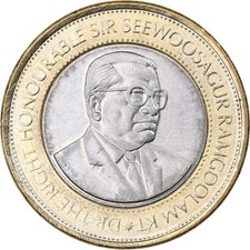 [#224814] Mauritius, 20 rupii, 2007, bimetalik, MS, KM:66