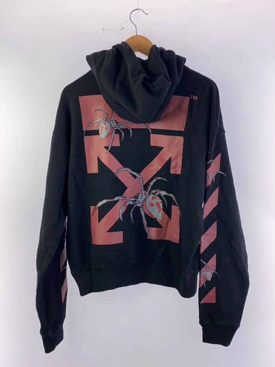 OFF WHITE felpa con cappuccio S cotone nero tinta unita OMBB037S20E30001 usata