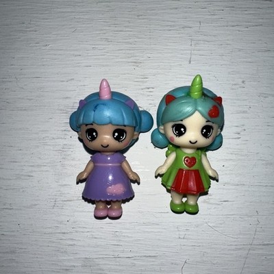 Lot Of 2 Cool Things Unicorn Dolls Minifigure - 2'' -  Blue Hair Girl