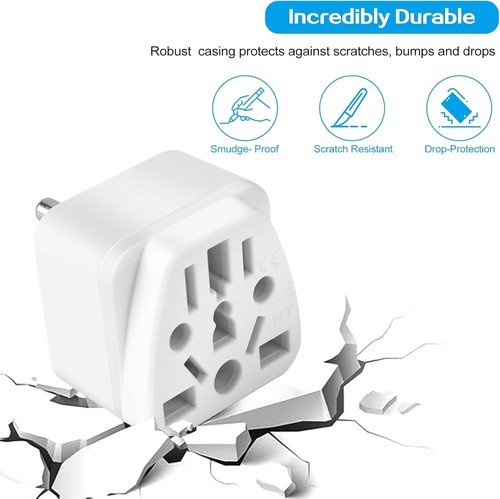 2 Pack US Travel Plug Adapter, EU,UK,AU,in,CN,JP,Asia,Italy,Brazil to White - Picture 3 of 7