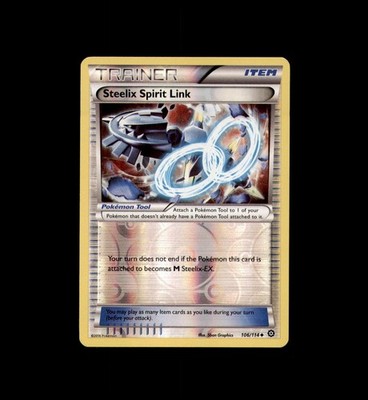 Steelix Spirit Link 106/114 Uncommon Steam Siege Pokemon Reverse Holo Near Mint