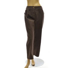 Ladies St. John Sport Cropped Corduroy Pants 10 Brown Cotton Casual Modern