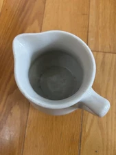 Vintage USN Military Cream White Pottery Pitcher 6" inch Kitchen Ware