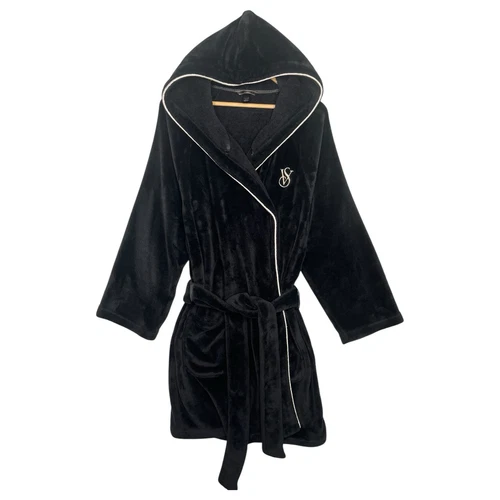 UNDERCOVER Abito Victorias Secret donna medio grande nero con cappuccio logo ricamato cintura