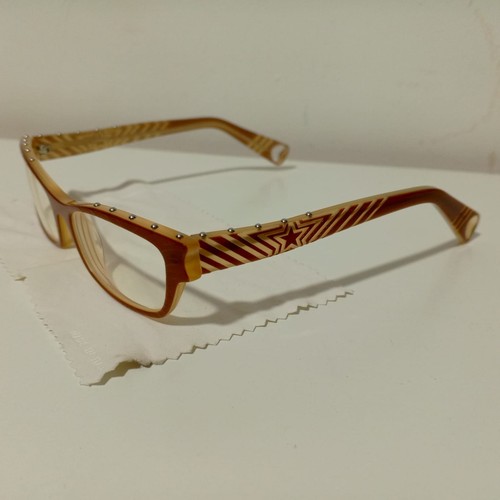 Betsey Johnson Eyeglasses Hard Rock 02 Exp 50-17-135 Frame Only Handmade Japan